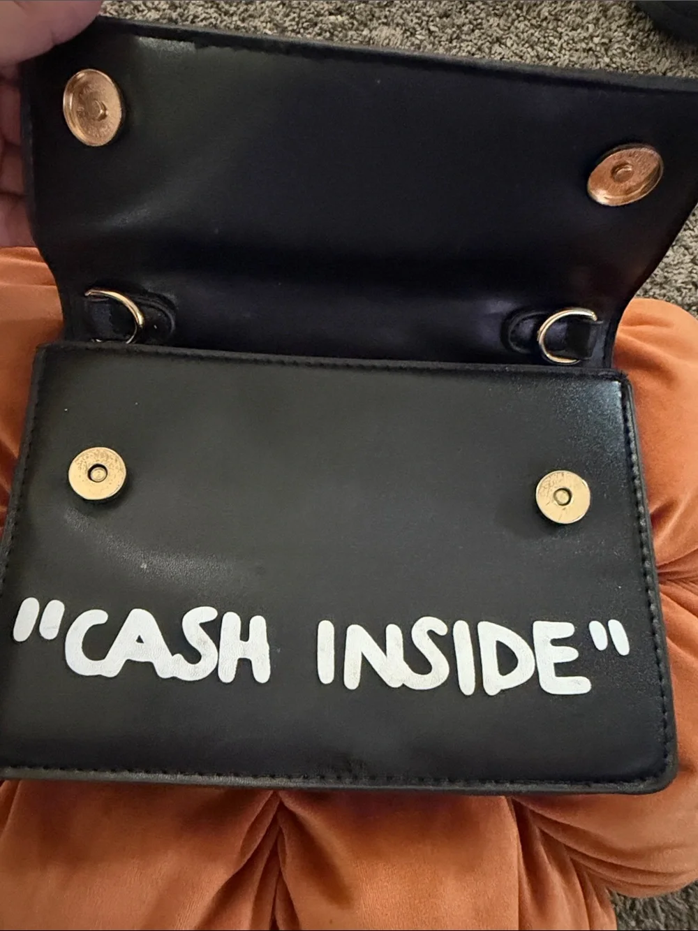 Off-White Black faux Leather Top-Handle Bag with White Graffiti “logo”
